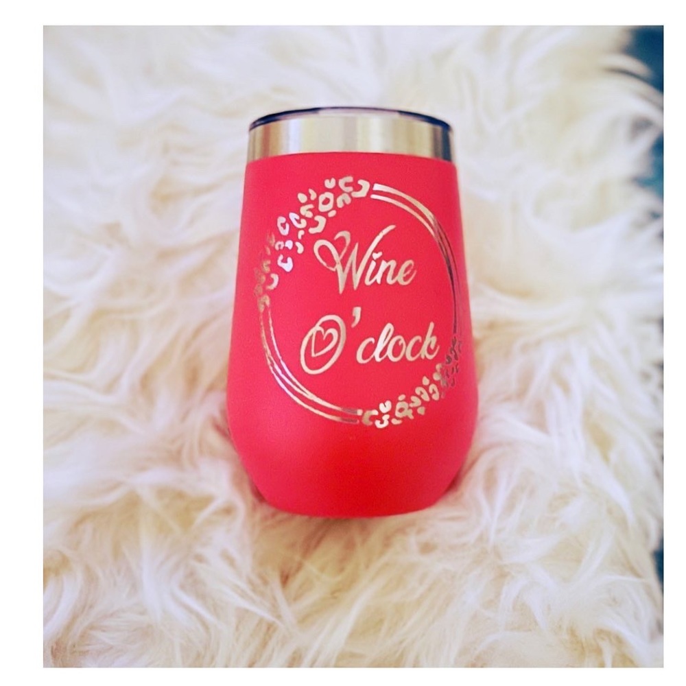 Wine o’clock custom engraved wine tumbler